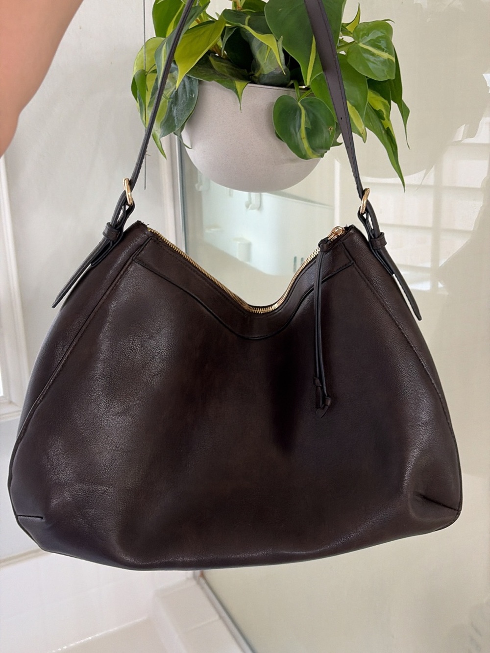 H&M Dark Brown Oversized Hobo Shoulder Bag